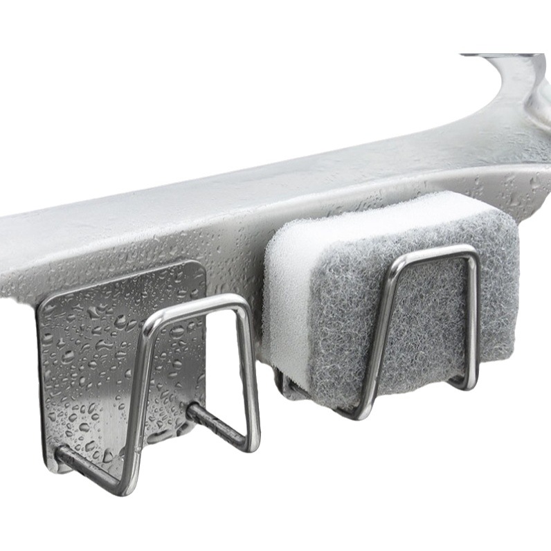 Sponge Drain Rack Kitchen Sink 304 Stainless Steel Sponge Drain Rack Rag Steel Ball Sink Cover Storage Rack