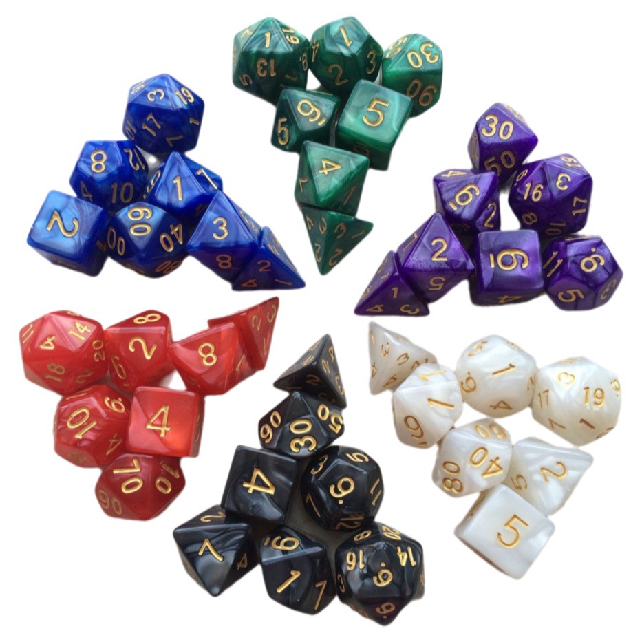 Dados de varios lados conjunto de siete piezas de juego de mesa de dragón y mazmorra dados DND tamiz TRPG Grupo de ejecución Amazon venta rápida