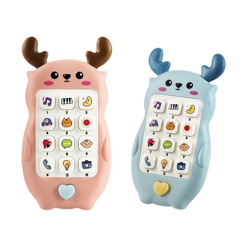 Teléfono móvil transfronterizo para niños, educación temprana para bebés, historia musical multifuncional, aprendizaje bilingüe, teléfono de simulación de iluminación para bebés