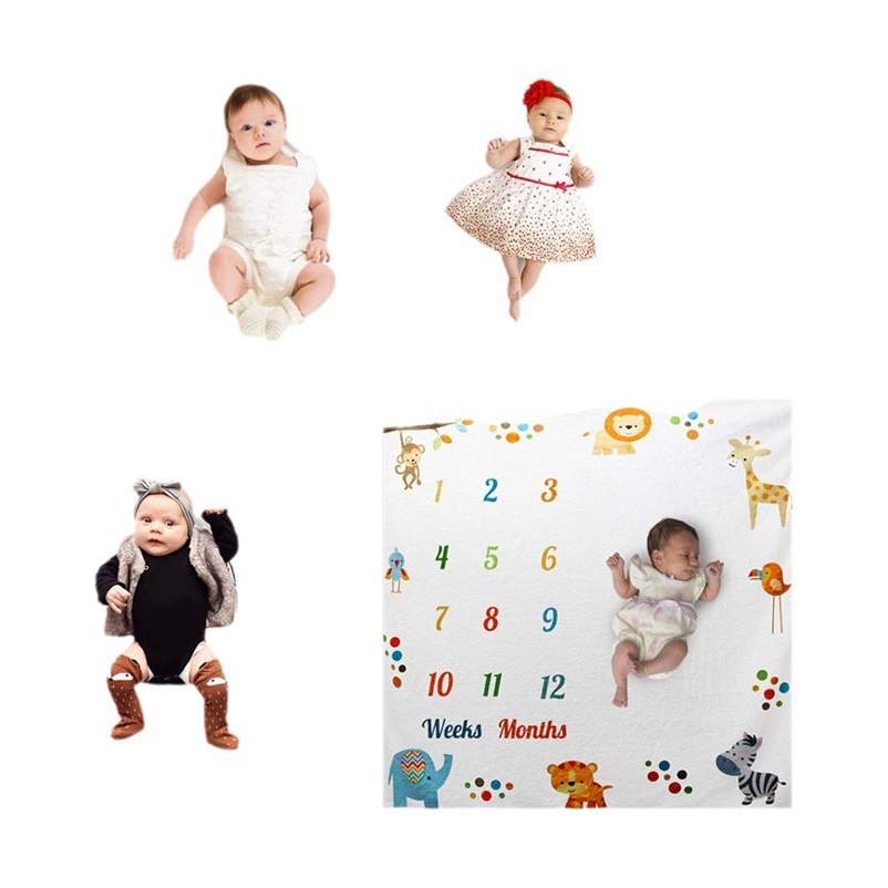 Младенцы Веха месяц Фотографическая фоновая ткань Детские творческие цифровые фото одеяла фоновая фотография реквизит