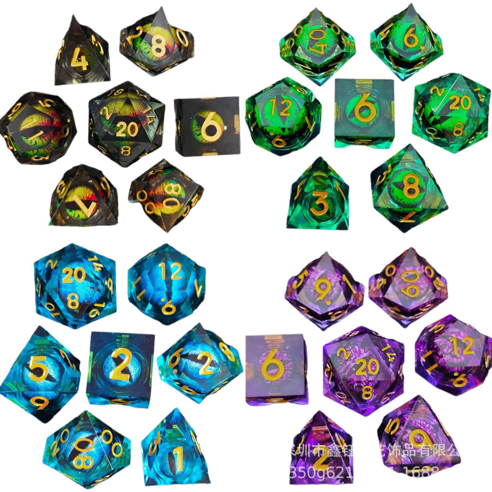 Dados de longan de resina dados de longan móviles DND Dragon y Dungeon RPG juego de mesa traje de dados de varios lados