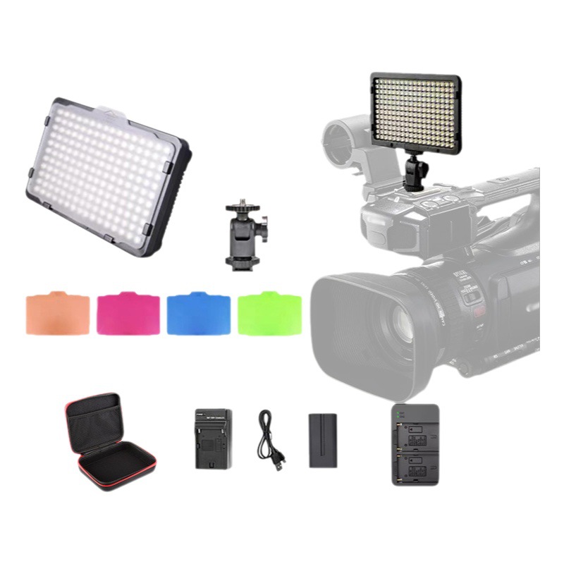 Versión mejorada de LED176, grabación de fotos en vivo, fotografía de video, pantalla plana, bolsillo, luz de relleno, tarjeta de cinco colores gratis, PTZ pequeño