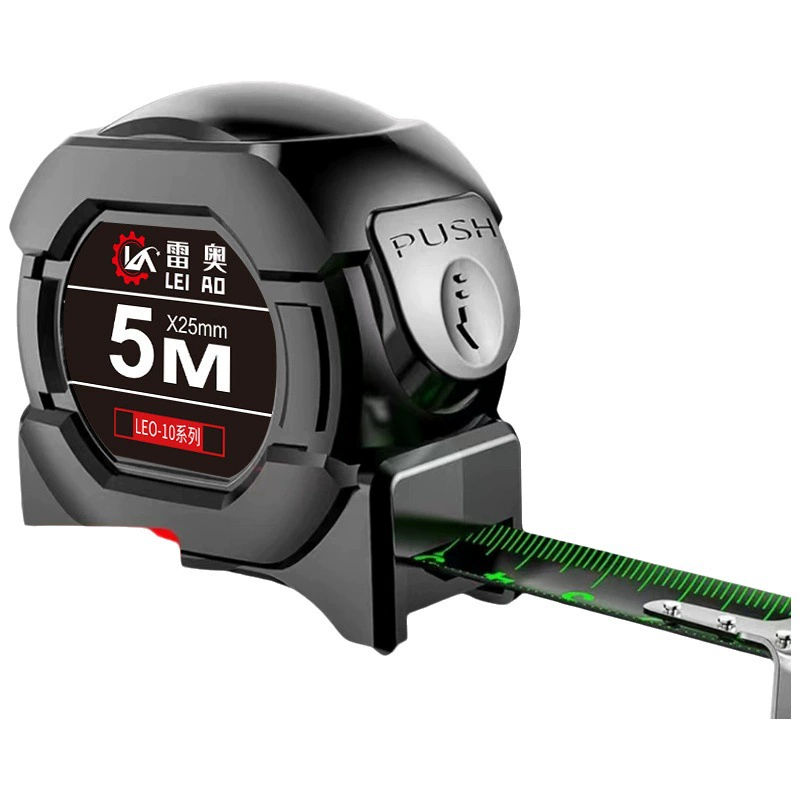 Черная технология Флуоресцентная самоблокирующаяся рулетка Сталь черного золота 5m Расширенная и утолщенная линейка высокоточная износостойкая и устойчивая к падению стальная рулетка