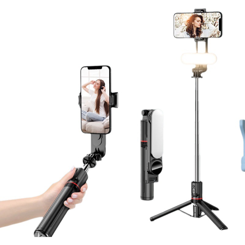 L15 Luz de relleno de belleza desmontable selfie palo alargado Bluetooth control remoto anti-vibración teléfono móvil universal multifunción trípode