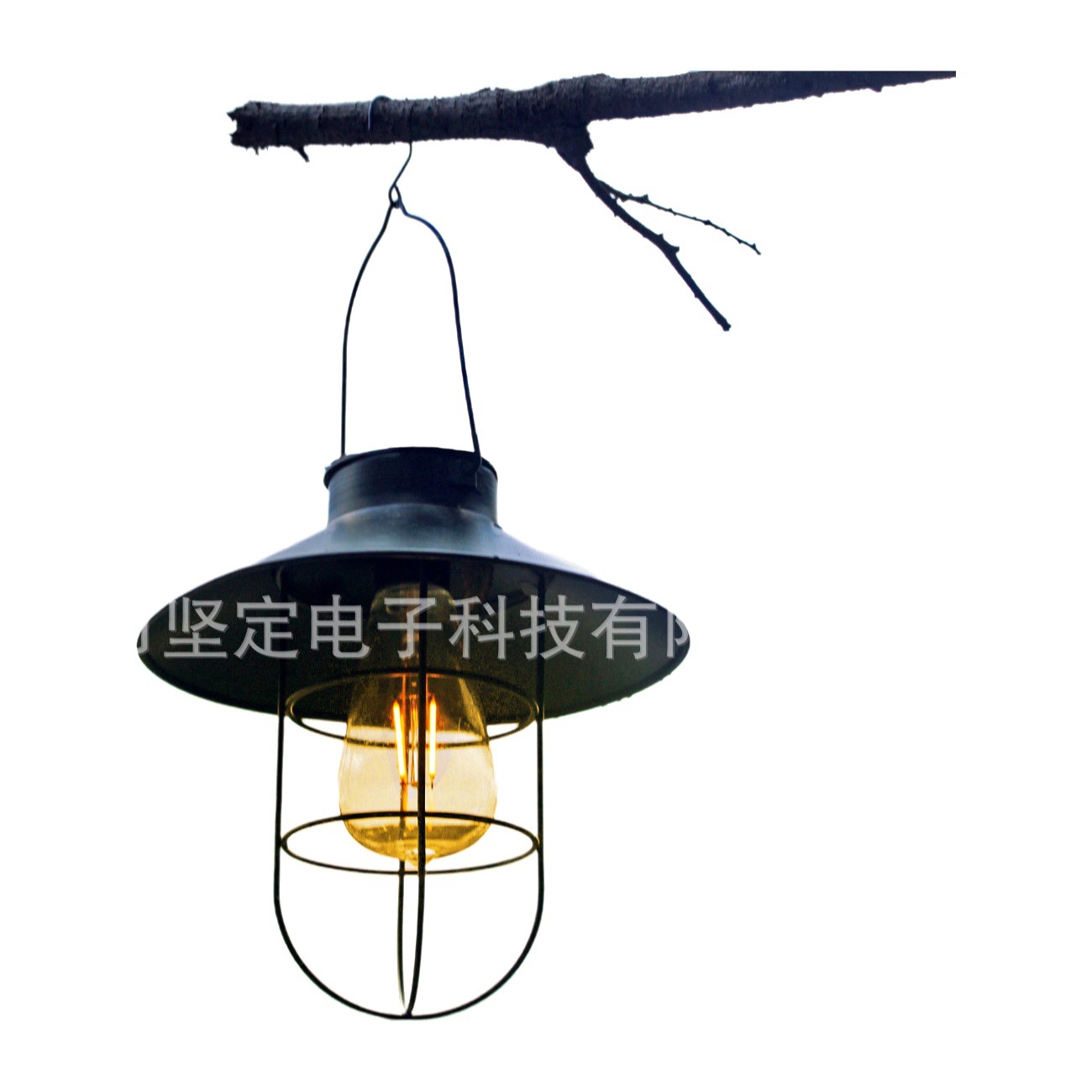 Transfronteriza al aire libre solar hierro tungsteno alambre bombilla disco lámpara colgante jardín terraza decoración Edison retro linterna