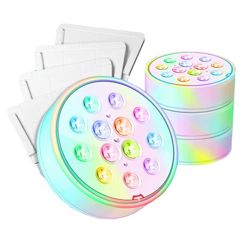 Новый USB-зарядка Водонепроницаемый светодиодный 13 ламп RGB красочный меняющий цвет RF пульт дистанционного управления лампа для дайвинга время бассейн подводный светильник