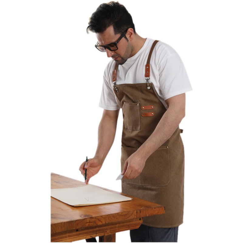 [Venta al por mayor de fábrica] Delantal de lona gruesa jardinería transfronteriza impermeable comercio exterior café peluquería delantal de trabajo