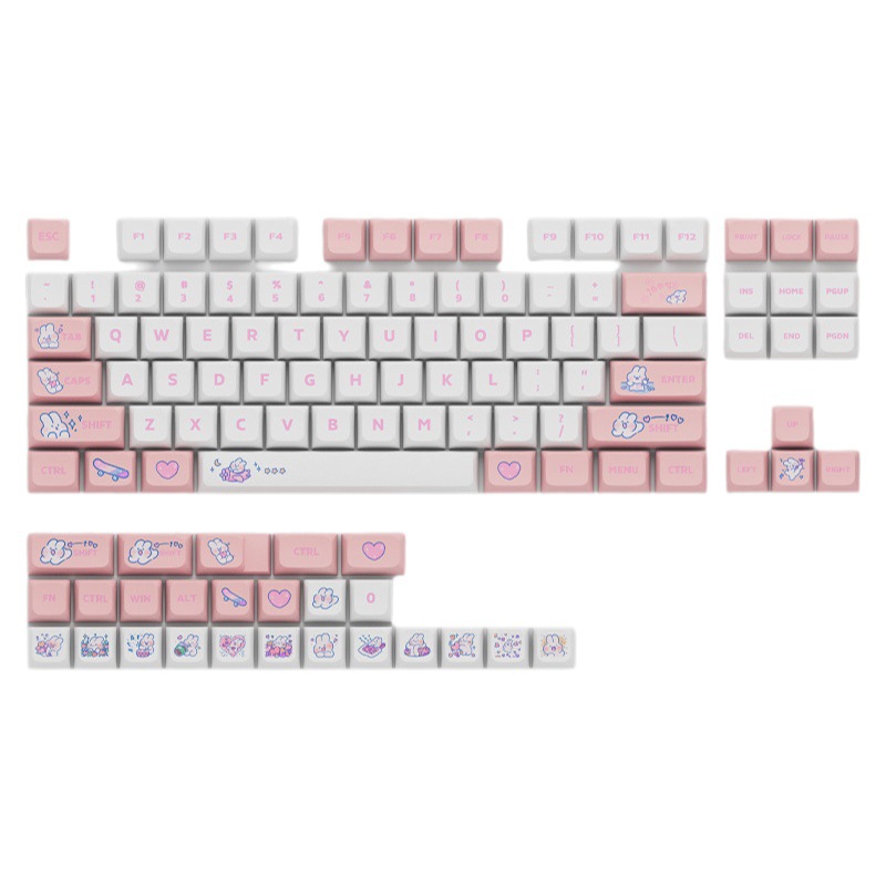 PBT material XDA altura bola tapa sublimación Pacha perro tema patrón grande conjunto completo universal Teclado mecánico keycap