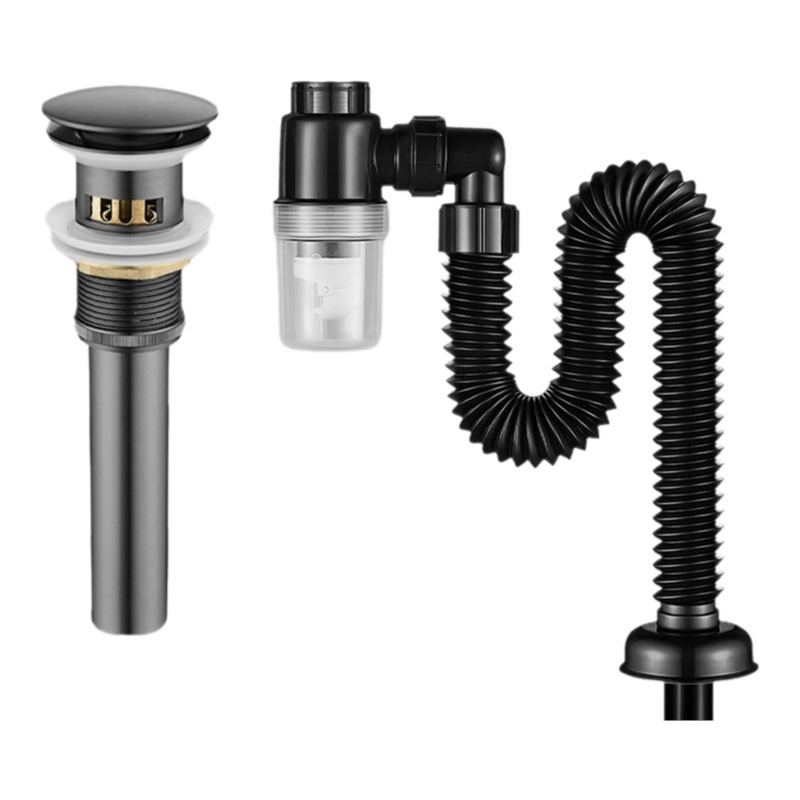 Cobre lavabo con cesta rebotando escurridor Pared de drenaje pared desodorante downcomer accesorios traje