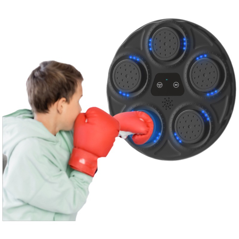 Transfronterizo nueva máquina de boxeo de música para niños luz azul que golpea la reacción objetivo de boxeo objetivo de pared electrónica inteligente equipo deportivo