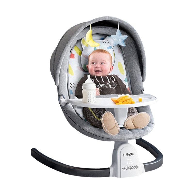 Nuevo bebé coaxial artefacto calmante mecedora ajustable con plato de cena bebé coax dormir cuna cama mecedora cuna