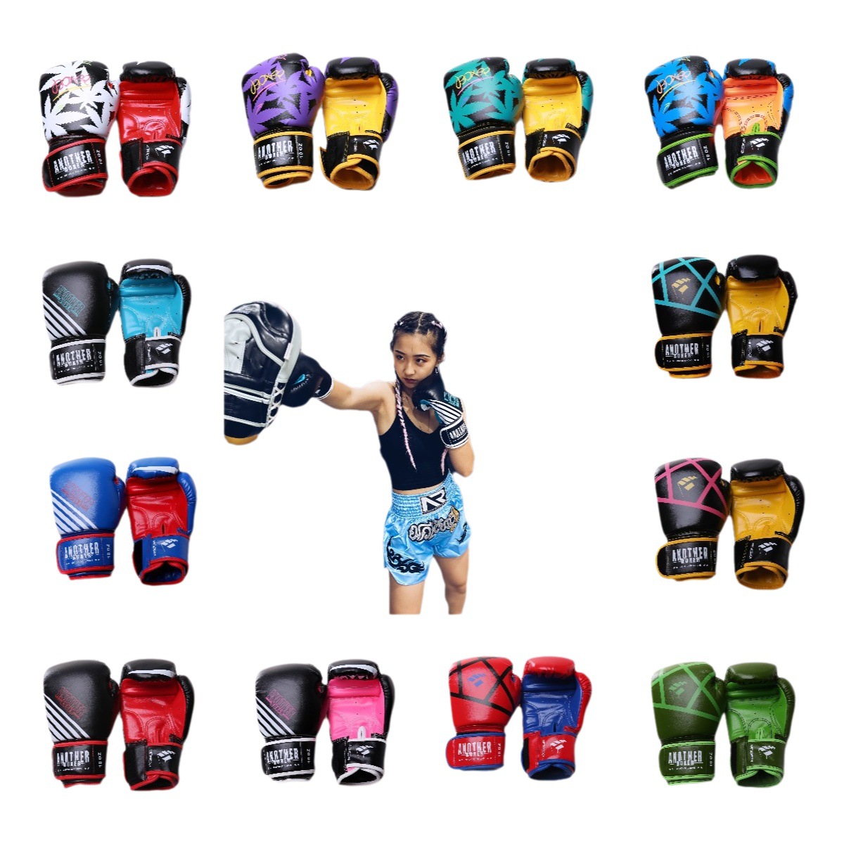 Venta al por mayor guantes de boxeo Sanda adultos guantes de boxeo entrenamiento saco de boxeo guantes de lucha de competición para hombres y mujeres/niños