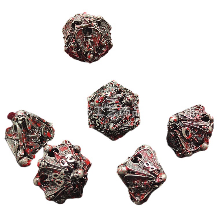 Transfronterizo nuevo metal hueco yihadista Ángel dados DND csulu corriendo grupo juego de mesa de 7 piezas multi-Cara dados al por mayor
