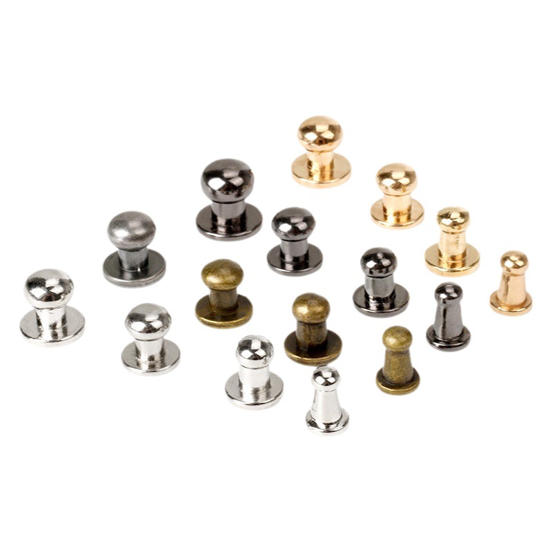 Fábrica transfronteriza Heshang cabeza pezón uñas aleación de zinc hierro inferior remache equipaje accesorios de hardware de cuero al por mayor