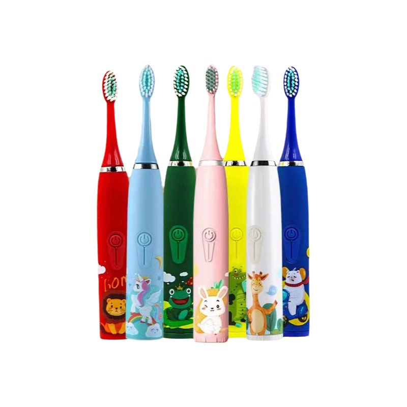 Трансграничная Оптовая Продажа Милая Забавная детская электрическая зубная щетка портативная ультразвуковая зарядка мягкие волосы мультфильм зубная щетка Водонепроницаемая умная