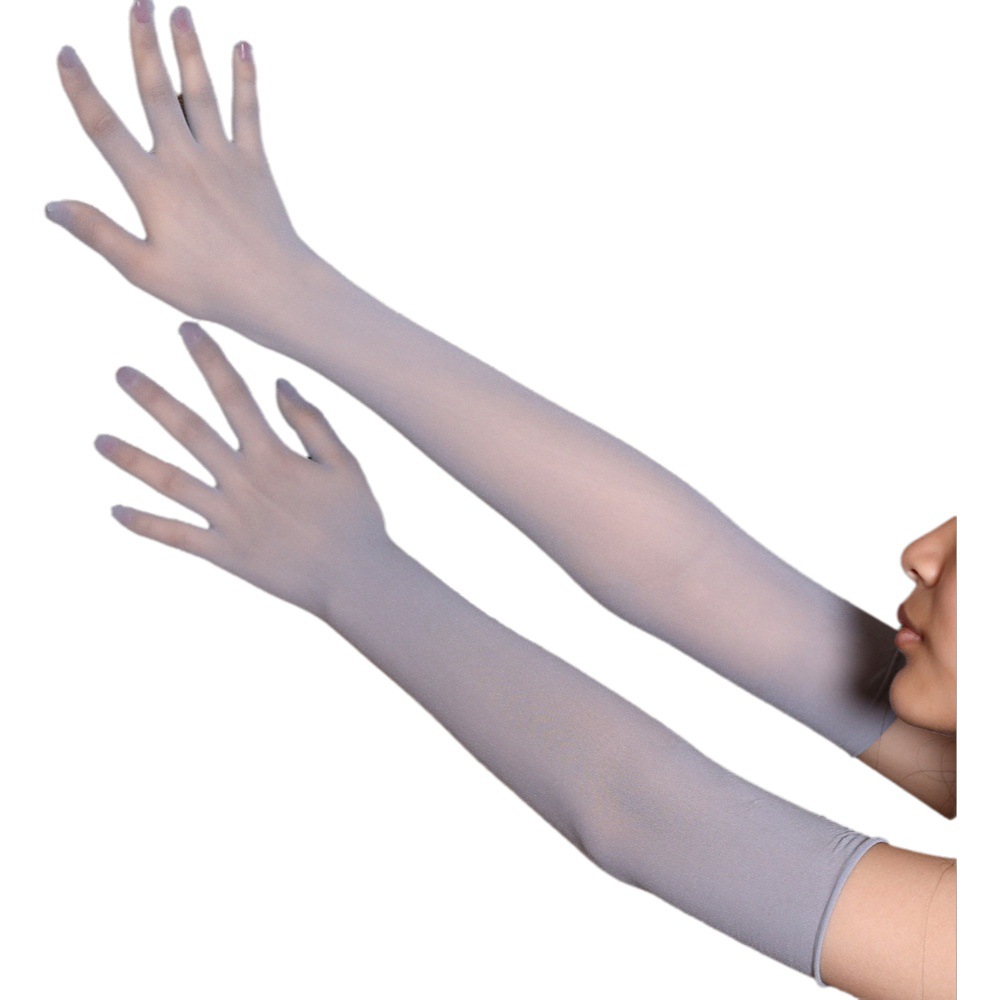 Guantes de etiqueta de vestido de novia de dedo de seda sin costuras sexy ultrafino guantes de cinco dedos guantes de protección solar largos guantes de medias de mujer