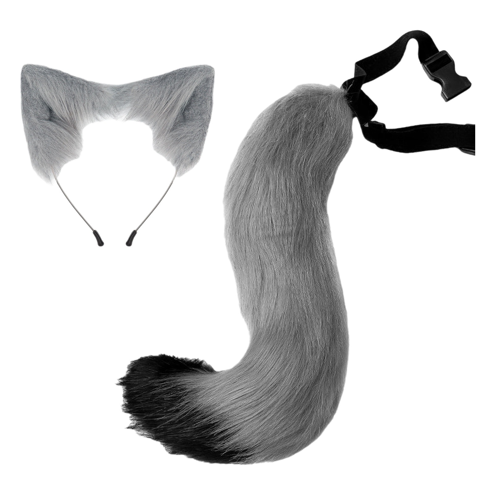 Halloween cos simulación Fox felpa cola Ropa Accesorios bestia cola gato oído diadema tocado entrega de una sola pieza