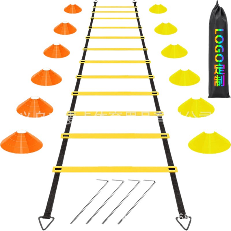 Equipo de entrenamiento de fútbol escalera de agilidad escalera de velocidad escalera sensible paso de escalera entrenamiento escalera cuerda escalera agilidad escalera traje barra transfronteriza