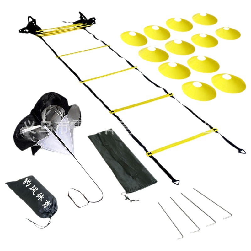 Cruz-Frontera de entrenamiento de fútbol escalera signo plato resistencia paraguas traje salto escalera agilidad escalera de entrenamiento cuerda escalera de entrenamiento