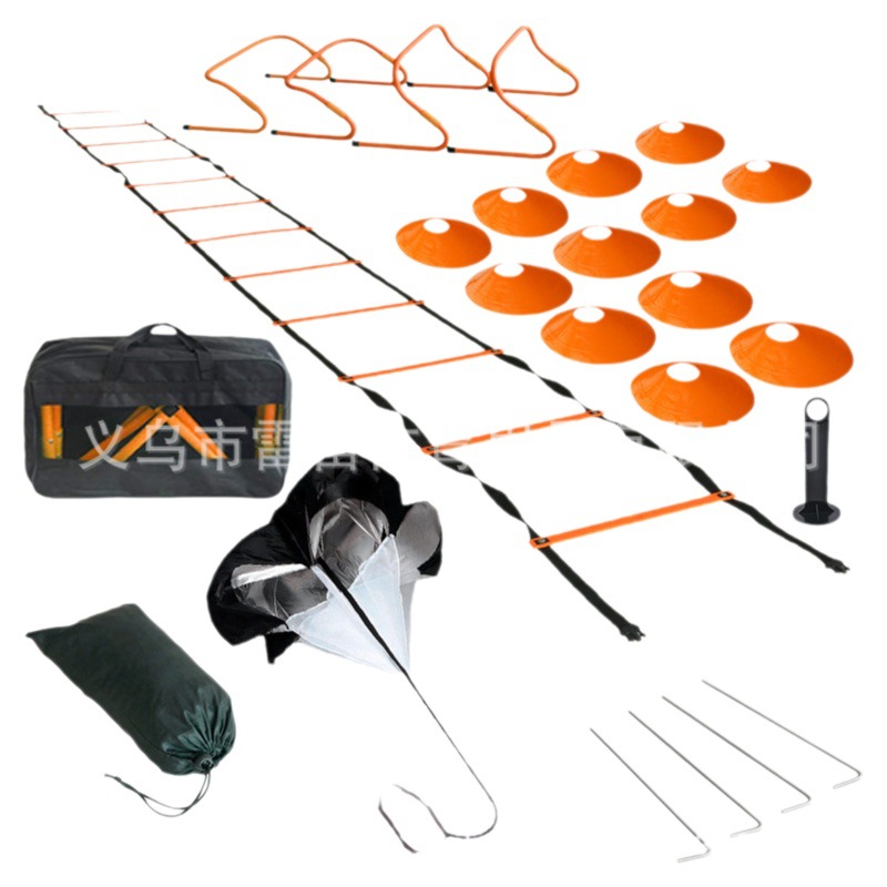 Agilidad escalera traje fútbol escalera de velocidad escalera de salto traje fijo resistencia paraguas signo placa con suelo clavo escalera de salto