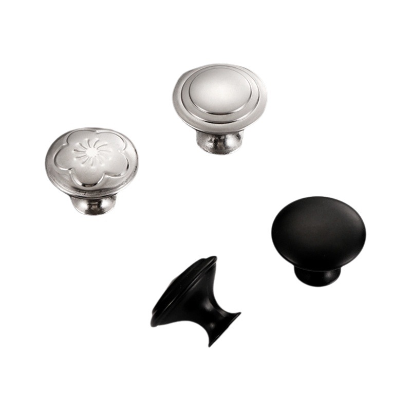 Manija de acero inoxidable gabinete de zapatos gabinete de ropa cabeza de seta manija de la puerta de metal Cajón Negro redondo pulgar mango de un solo agujero