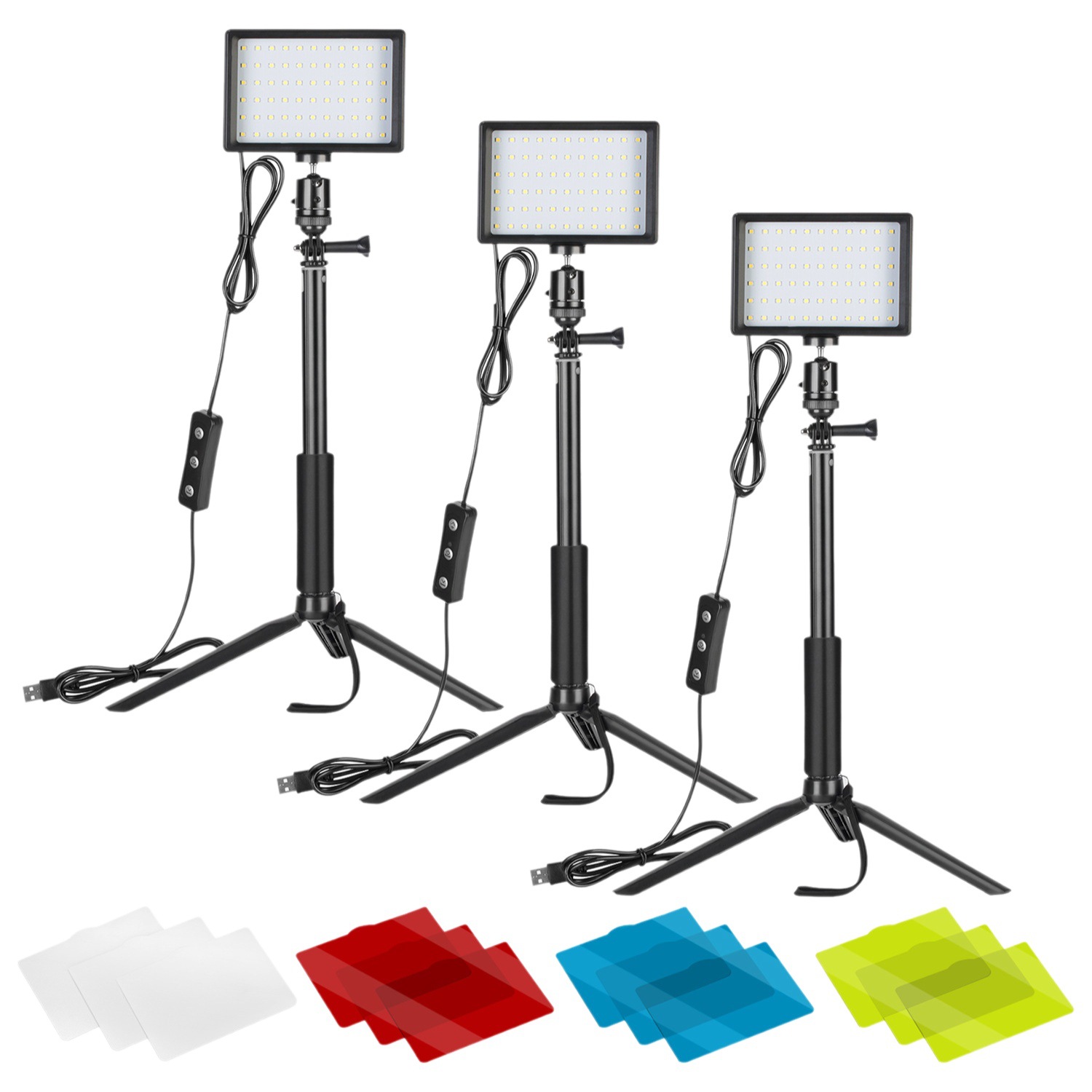 El cuadrado de tres colores convencional de Amazon se puede agregar con película de color, luz de relleno LED, luz de relleno de fotografía en vivo, luz de relleno en vivo