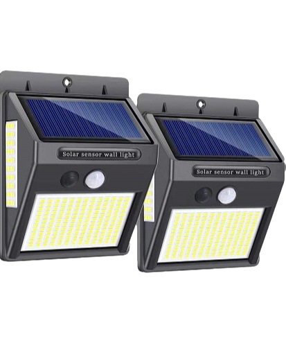 Al Aire Libre solar 216led iluminación recargable impermeable hogar Patio de tres lados pared exterior infrarrojo Cuerpo Humano inducción lámpara de pared