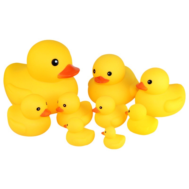 No. 8 pequeño pato amarillo juguete educativo para niños pellizcar sonido Hong Kong estilo pequeño pato juguete bebé baño jugando agua