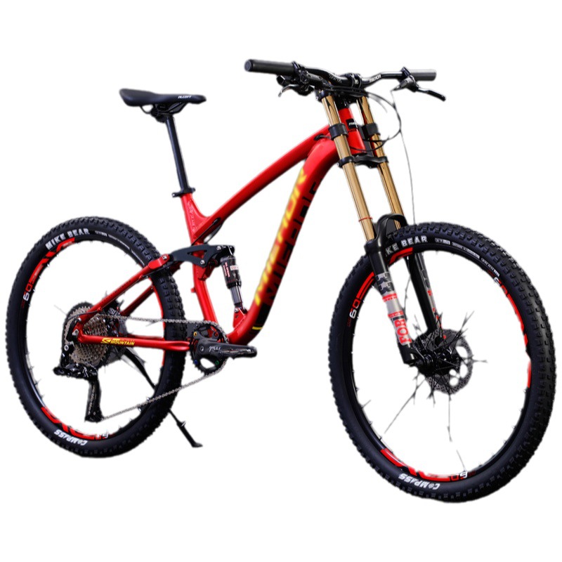 Fabricante 26/27.5 pulgadas cuesta abajo bicicleta de montaña aleación de aluminio cola suave Freno de aceite amortiguación bicicleta de montaña