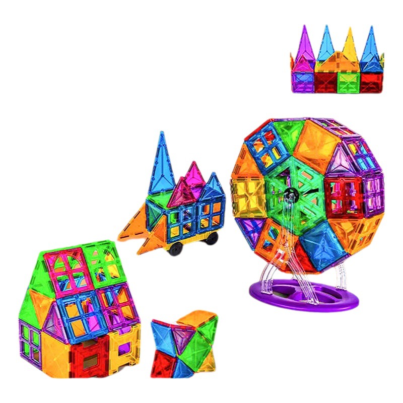 Bloques de construcción de piezas magnéticas grandes para niños juguetes traje al por mayor rompecabezas de educación temprana transfronteriza bloques de construcción de ensamblaje magnético puro