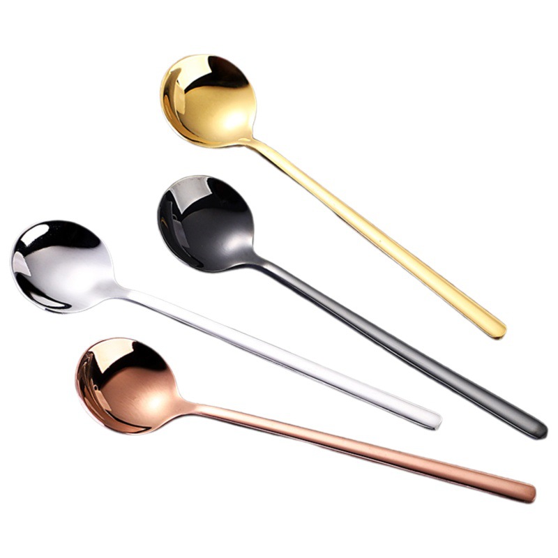 Cuchara de café pequeña cuchara de acero inoxidable 304 Cuchara redonda pequeña cuchara de oro Nido de pájaro cuchara de postre de miel cuchara de agitación al por mayor