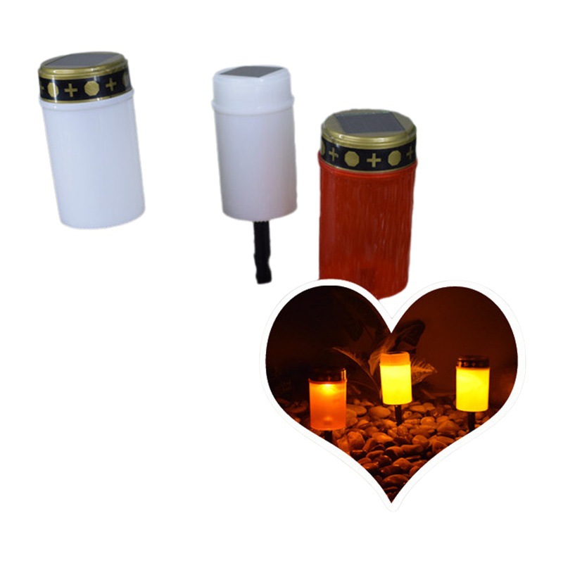 LED luz que acampa al aire libre impermeable solar luz de la vela cementerio dolor Memorial luz Amazon caliente DIY
