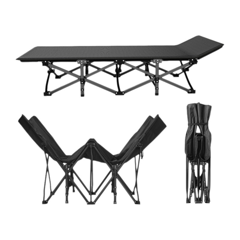 Venta al por mayor cama de camping al aire libre cama plegable simple cama de acompañamiento sola oficina almuerzo cama de campamento al aire libre