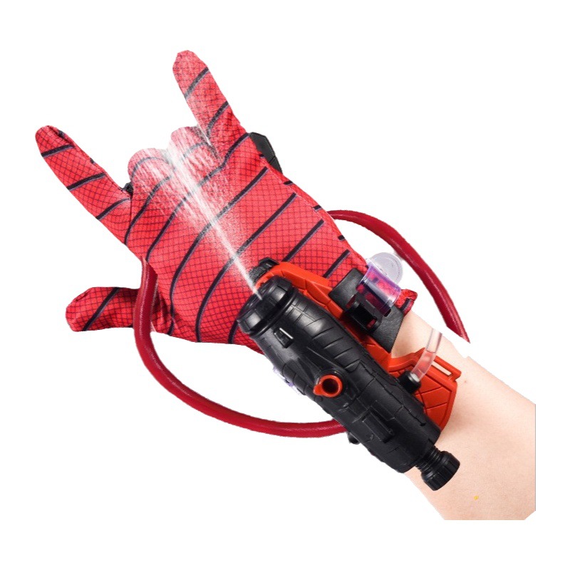 Transfronteriza Araña transmisor de la muñeca de los niños portátiles Araña guantes juguetes de agua manual de Prensa continua de pelo pistola de agua