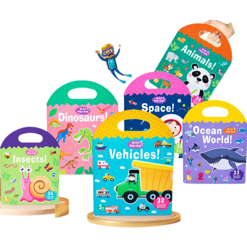 Educación temprana de los niños transfronterizos jalea portátil libro de pasta tranquila Montessori divertido pegatinas bebé manos en la capacidad del cerebro Juguetes