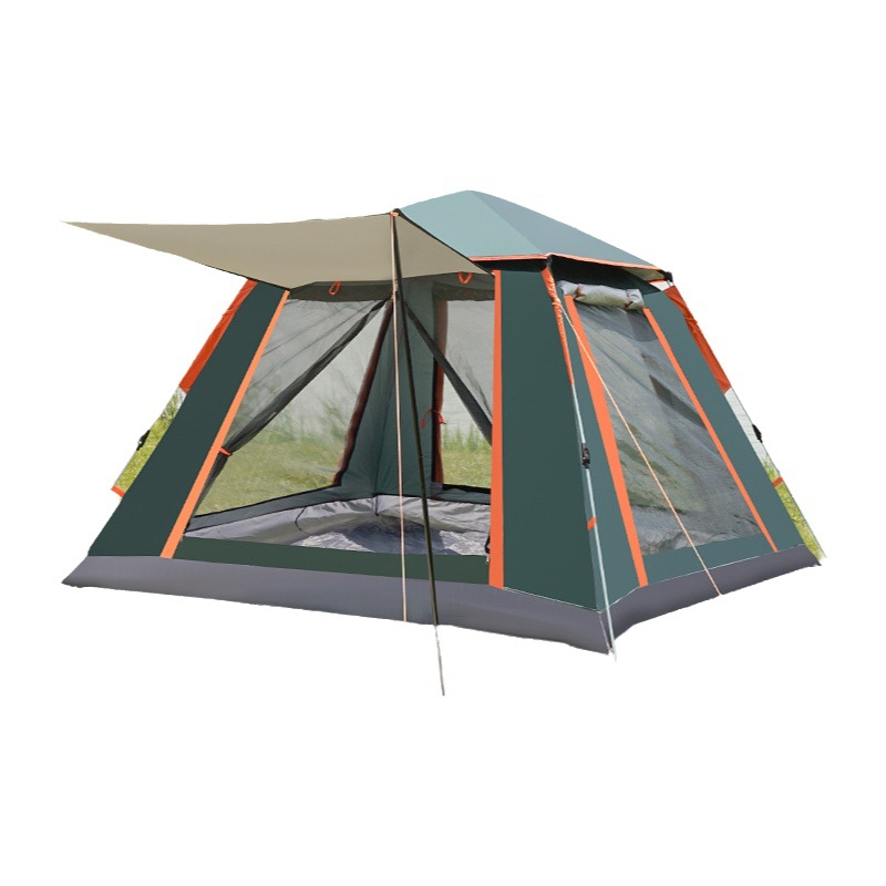 Tienda de campaña al aire libre 3-4 personas camping engrosada automática ultra-ligero equipo acampar al aire libre a prueba de lluvia playa carpa de cuatro lados