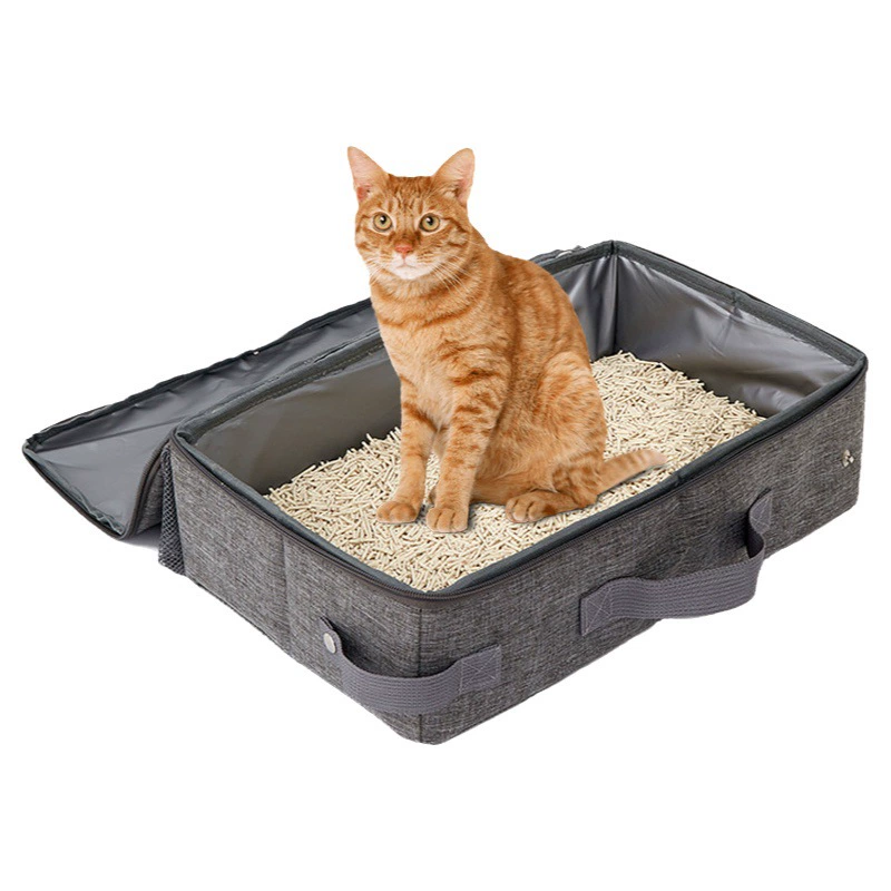 Складной водонепроницаемый лоток для кошачьего туалета, переносная сумка для кошачьего туалета, контейнер для кошачьих отходов, портативный мобильный лоток для кошачьего туалета для использования на улице