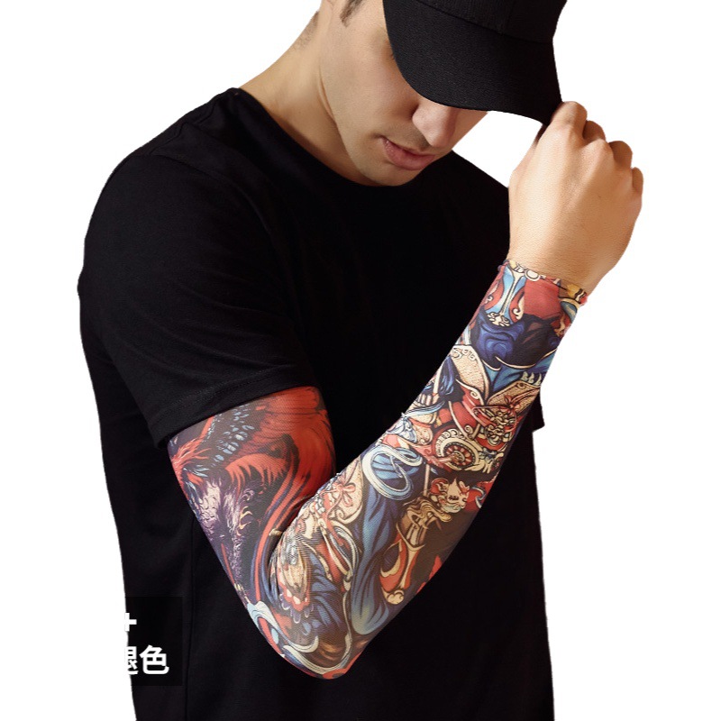 Tatuaje oversleeve flor brazo inconsútil protector de brazo al aire libre cubierta de protección solar de seda de hielo hombres y mujeres verano oversleeve brazo cubierta HB15