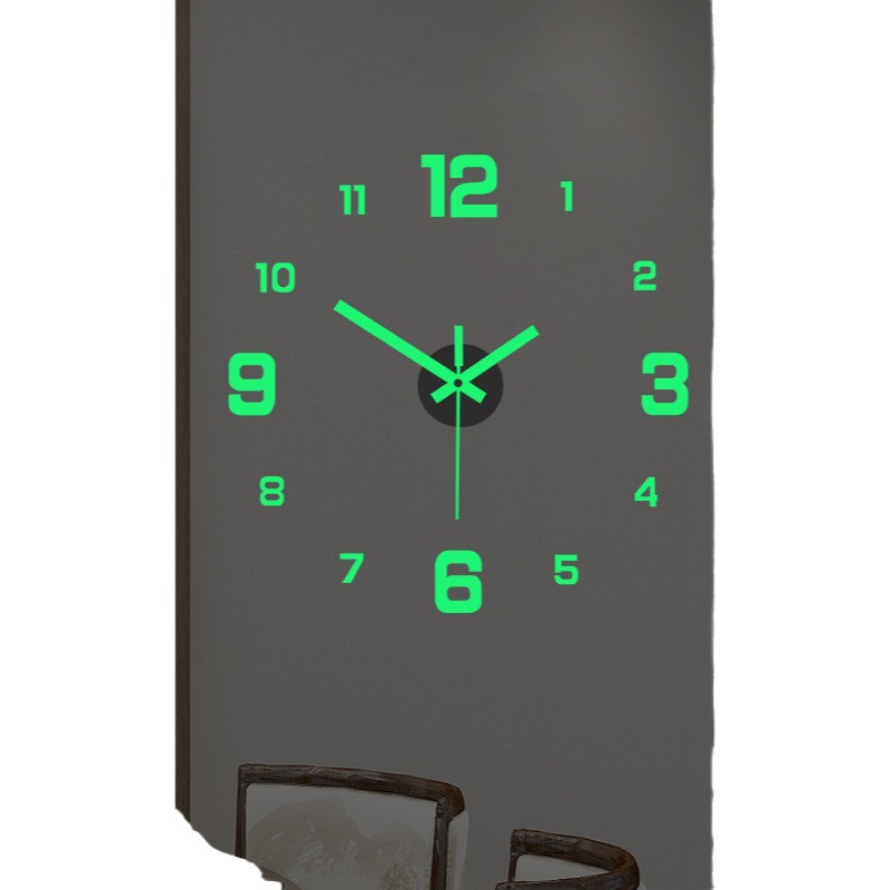 Creativo simple reloj digital luminoso europeo DIY mudo Reloj de pared salón Punch libre etiqueta de la pared reloj