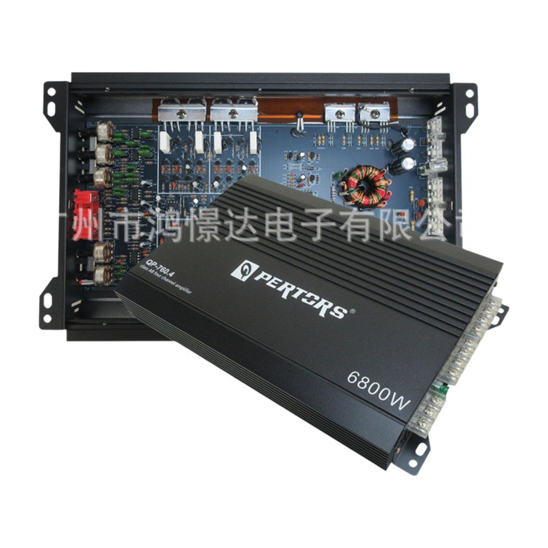Amplificador de altavoz de audio para automóvil QPERTORS QP-760.4 amplificador de cuatro vías 4 canales 6800W