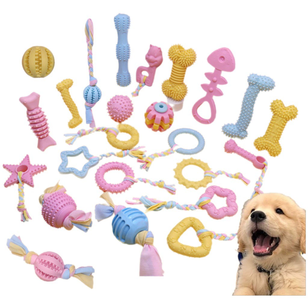 Игрушки для домашних животных оптом, материал TPR, игрушки для прорезывания зубов для собак, жевательные хлопковые игрушки для щенков, чистка зубов для маленьких и средних собак