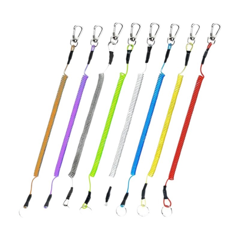 Venta al por mayor cuerda perdida alambre de acero anti-cuerda perdida cordón elástico de contracción automática con anillo de acero 304 multi-color opcional