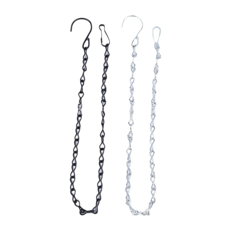 Железная цепь 9,5-35 дюймов Железное кольцо подвесная цепь черная висячая цепь птичья клетка садовый цветочный горшок подвесная цепь