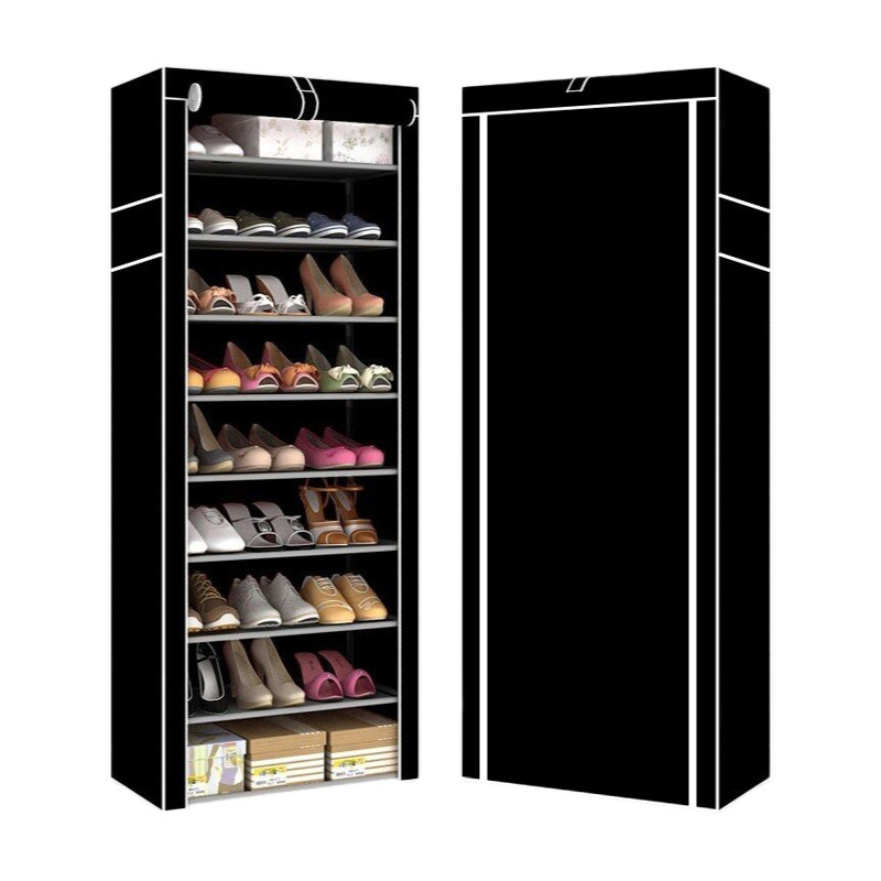 Gabinete de zapatos para el hogar gabinete de zapatos de gran capacidad estante de zapatos simple multi-capa a prueba de polvo alquiler de hogar dormitorio almacenamiento de tela gabinete de zapatos