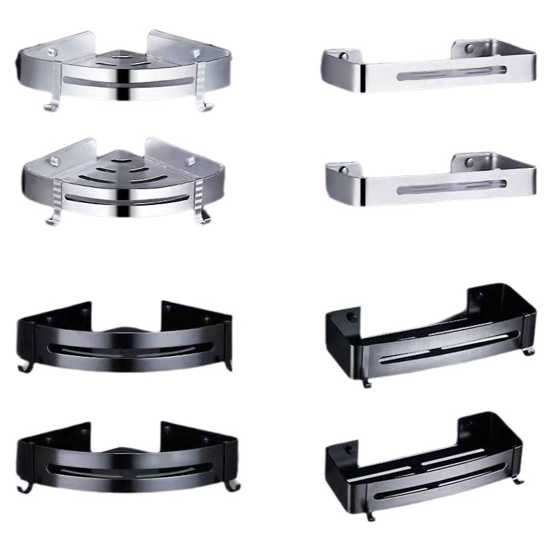 Punch-free Space Aluminum Storage Rack Toilet Toilet Tripod Bathroom Storage Rack Wall-mounted Toilet Corner Rack