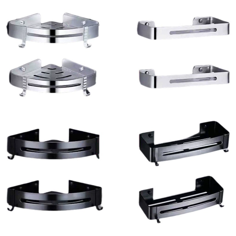 Пространство без перфорации Алюминиевая стойка для хранения Штатив для унитаза Стеллаж для хранения ванной Настенная угловая стойка для унитаза