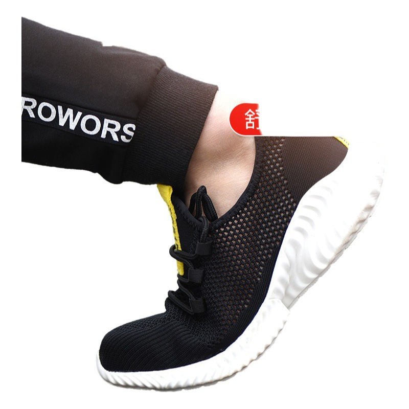 Zapatos de seguridad transpirables para hombre para invierno, con puntera de acero estándar nacional, entresuela de Kevlar antipinchazos, ligeros y cómodos [Transfronterizo]