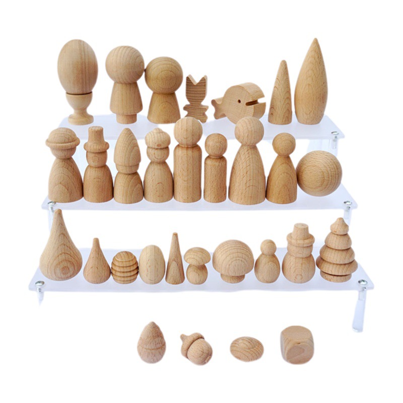 Madera maciza FORMA DE haya bloques de construcción aceite esencial fragante madera registro blanco embrión pintura libre pintado hecho a mano graffiti Decoración