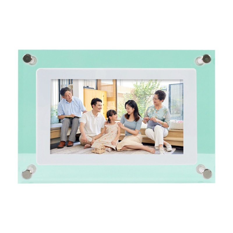 Marco de fotos digital acrílico de 5 pulgadas con pantalla IPS, álbum de fotos electrónico, arte transparente NTF, colección digital, alta definición.