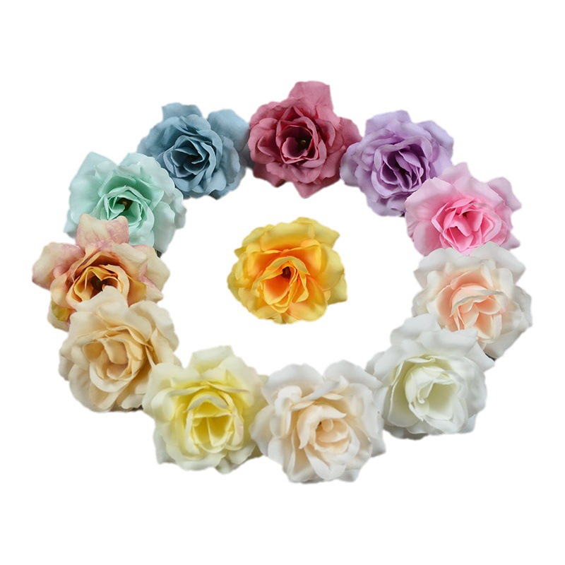 Diamante artificial pequeña flor Rosa pequeño cuerno Rosa mini tocado étnico Rosa haciendo caja de flores de guirnalda DIY con flores